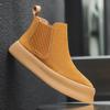 Genuine Leather Male Chelsea Boots New Leisure Walk Men's Ankle Boots Soft Elastic Strap Slip On Footwear Business Casual Shoes