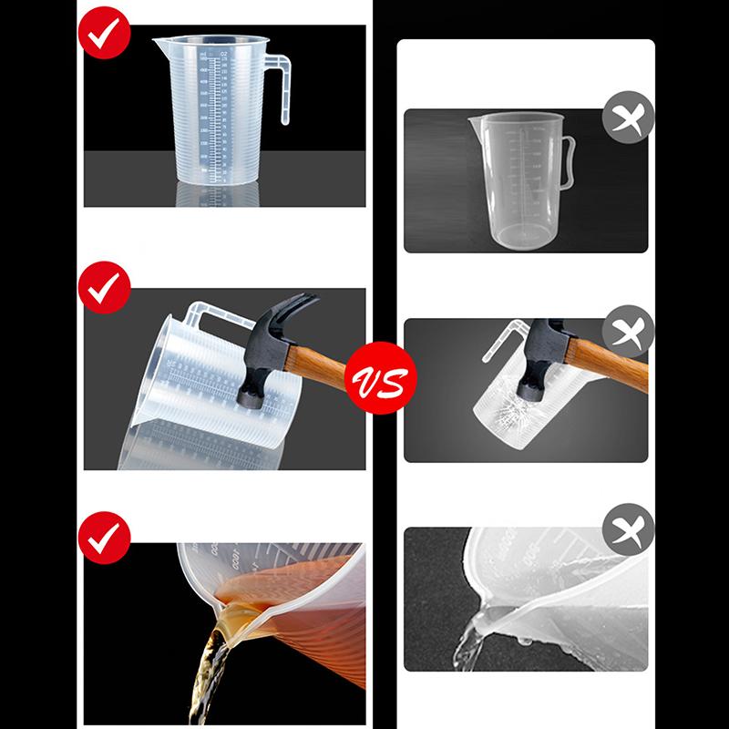 1PC 1000ML Non-stick Silicone Measuring Cup Food Grade Household Graduated Cups Kitchen Baking Measuring Tools High Volume