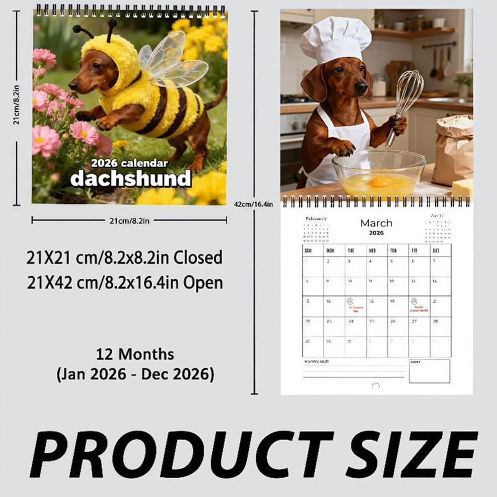 Настенный календарь на 2026 год, Собака, Ежемесячный настенный календарь, Годовой, Ежемесячный планер, Расписание, Органайзер, Настенный календарь для записи встреч