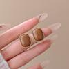 Geometric Pattern Retro Coffee Color Square Stud Earrings for Women Wedding Jewelry Boucles D'oreilles Valentine's Day Gift