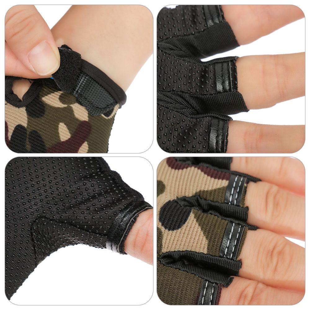 Skating Riding Equipment Camouflage Bike Mittens Children Cycling Gloves Half Finger Golves