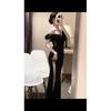 Temperament Celebrity High-end Exquisite Dress Banquet Evening Dress Slim-fitting Hip-wrapped One-word Shoulder Tube Top Dress