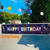 Happy Birthday Yard Banner, Roller Skating Party Theme Design, Polyester Outdoor Lawn Wall Party Decoration