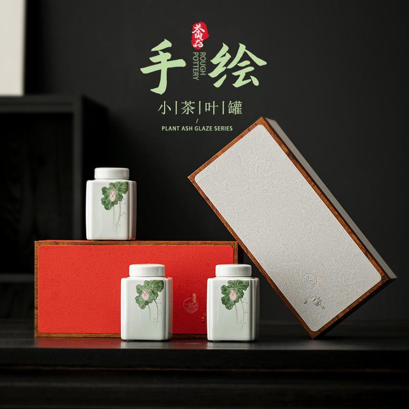 Chinese tea can gift box empty box empty can tea packaging black tea green tea white tea Pu'er ceramic sealed storage tea can