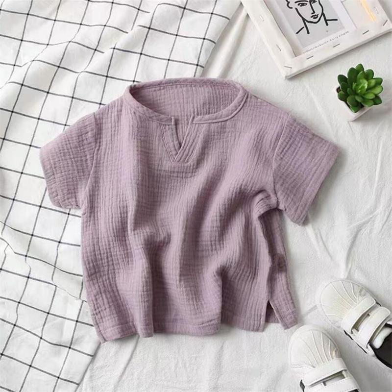 Футболка для мальчиков и девочек, летние детские хлопковые и льняные мягкие топы, одежда, футболка, рубашка с короткими рукавами для маленьких девочек, детские топы, футболки