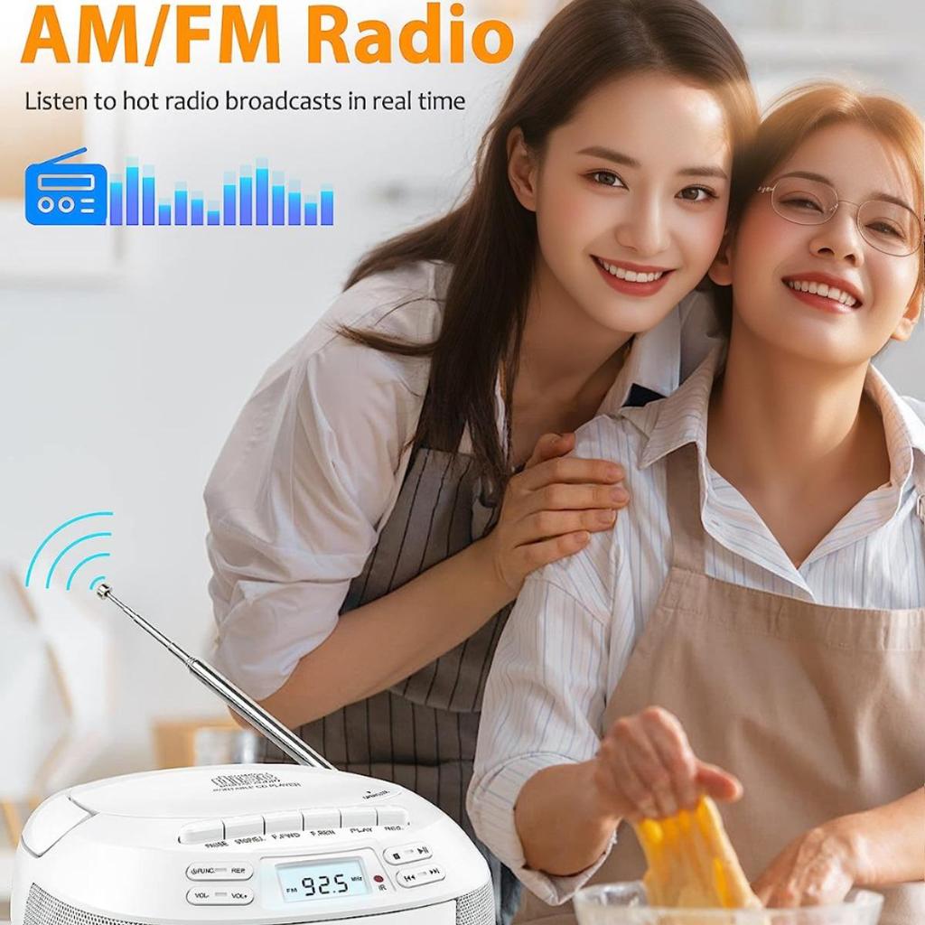 Портативное Bluetooth кассетное радио и CD-плеер с USB, функцией записи и повтора A-B