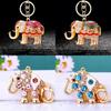 Adorable Elephant Metal Keychain With Sparkling Rhinestones Perfect For Gifts And Accessories