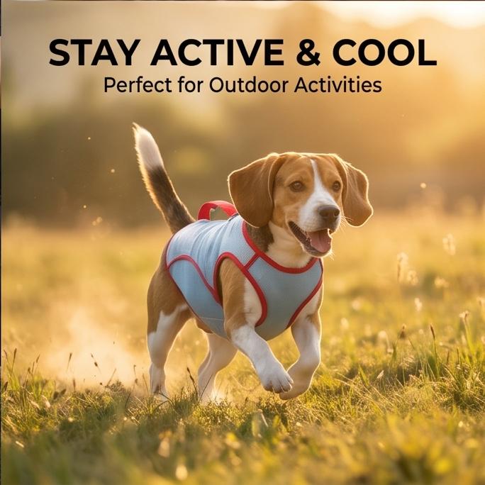 Color-Block Breathable Summer Cooling Vest Lightweight for Medium & Large Dogs Outdoor Daily Walks Hiking