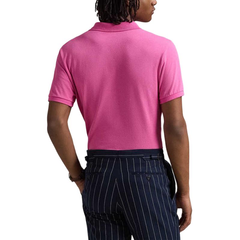 Мужская рубашка поло Polo Ralph Lauren Custom Slim Fit из хлопкового пике, розовая, MNPOKNI1N823387-650