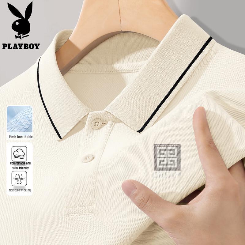 PLAYBOY Мужская летняя дышащая рубашка-поло