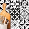 Les Trésors De Lily [Q7344] - Set de 6 stickers 'Carreaux de Ciment' noir - 15x15 cm