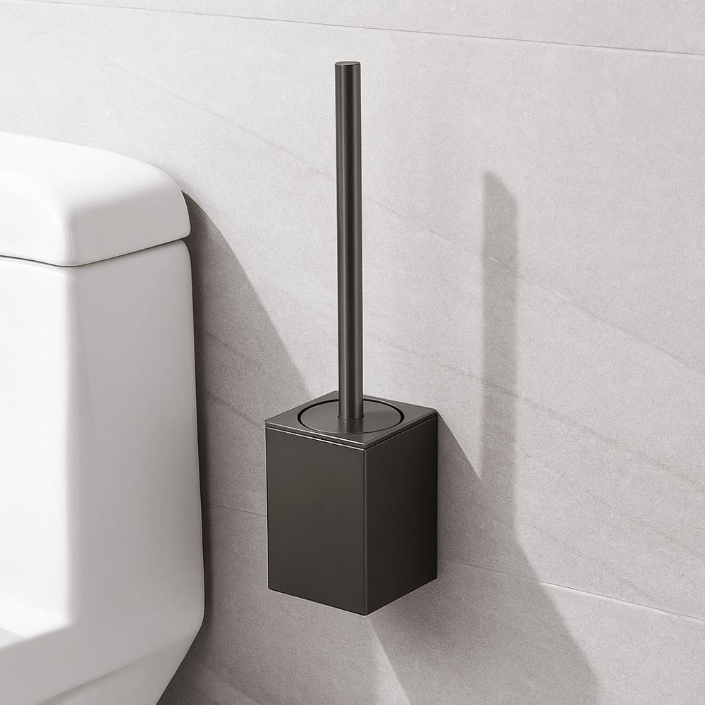 Metal Shell Toilet Brush Set Wall-Mounted Bathroom Cleaning Brush Bathroom