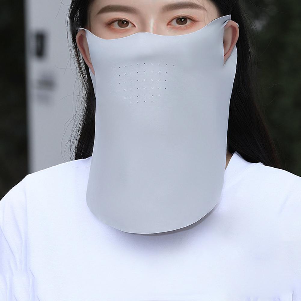 Летняя солнцезащитная маска из ледяного шелка, бесследная защита для лица, шеи, анти-УФ-лучей, дышащая маска для лица для езды на велосипеде, вождения, бега