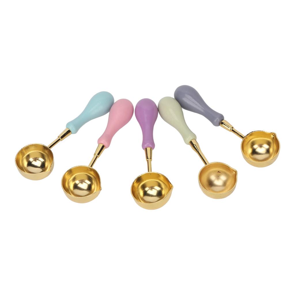 5 шт. ложка для воска деревянная медная современная элегантная носимая плавильная ремесленная ложка для воска для упаковки