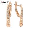 Kinel Women 585 Rose Gold Chic Earrings Natural Zircon Long Drop Earrings