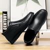 Fashion Genuine Leather Mens Chelsea Boots High Quality Slip-on Male Ankle Boots Fashion Warm Plush Fur Winter Footwear Comfy Snow Shoes