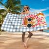 A Cartoon Cat Wearing Headscarf Beach Towel Quick-drying Towel Suitable for Seaside Pool Camping Vacation Yoga For Family Friend