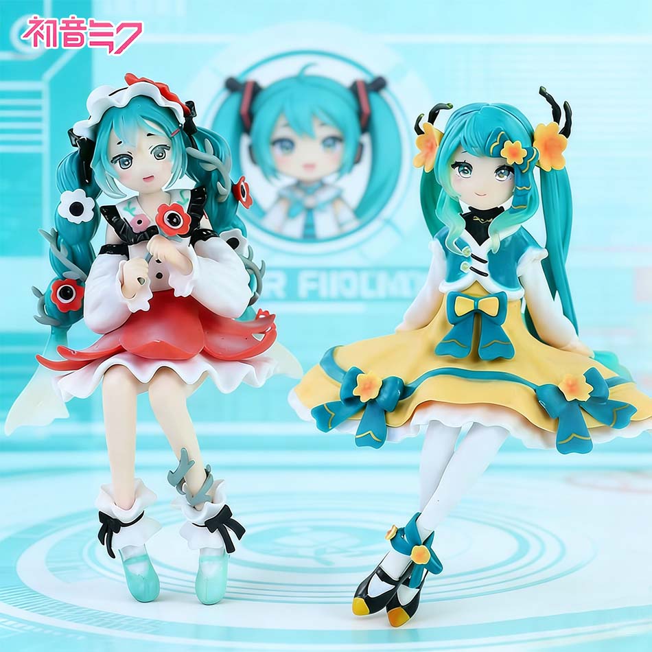 Hatsune Miku Anime Figure Toys Flower Fairy Collection MIKU Kawaii Cartoon PVC Action Figurine Model Dolls Birthdays Gifts