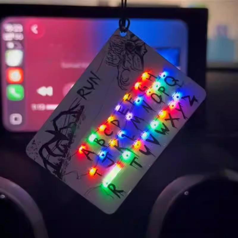 Anime Merchandise Card Light Pendant 26 Letter Light Bag Car Charm for Festival Presents Toy Hobbies Action Figure Accessory