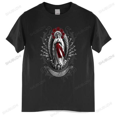 Хлопковая футболка унисекс, топы с круглым вырезом, унисекс, футболка Santa Muerte, футболка Lady of Holy Death, футболка с мексиканским черепом, футболка унисекс, евро размер