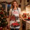 Рождественский фартук Праздничный фартук с принтом для готовки и сервировки Регулируемый с карманом
