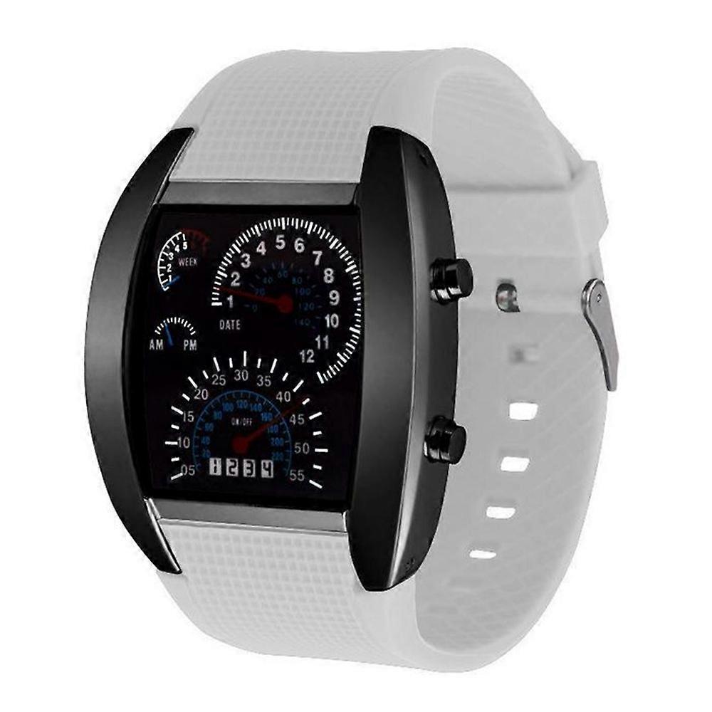 LED Electronic Aviation Watch with Unique Fan-shaped Dial