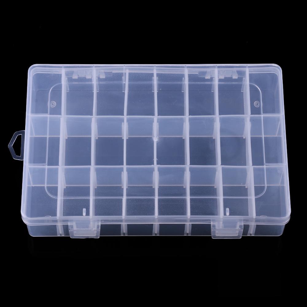 24 Compartment Fishing Tackle Box Fishing Bait Lure Hooks Box Bait Storage Case Organizer Sorting Box Fishing Accessories