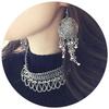 Retro Disc Engraved Multi-layer Alloy Exaggerated Earrings Fringed Manufacturer Spot Bohemian Earrings