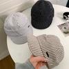 Корейская бейсболка с полосками, классические кепки газетчика, кепки с козырьком в полоску, женские