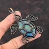 Подвеска из лабрадорита с драгоценным камнем, медная проволока, кулон, медные украшения ручной работы, очень красивая подвеска в виде черепахи, изысканные ювелирные изделия, подарок на помолвку