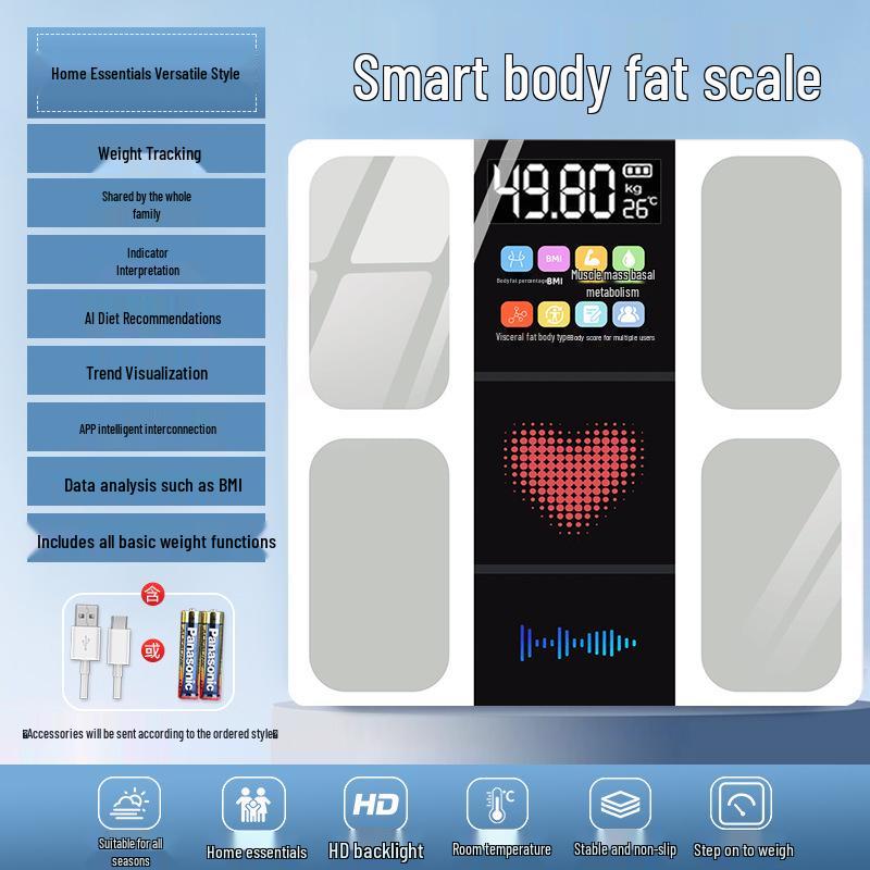Bluetooth Body Fat Scale - точные бытовые электронные весы для взрослых