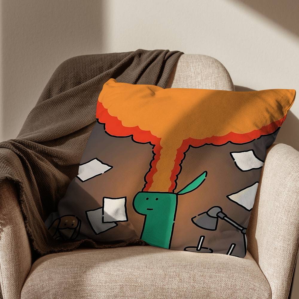 Green dinosaur Brachio Cushion Cover Suitable For Sofa Car Bedroom Office Cushions Decorative Pillow Case