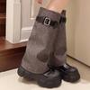 Ковбойская платформа женские высокие сапоги зимние дизайнерские туфли челси женские 2024 тренд зимние сапоги прогулочные платья Mujer Zapatos Botas