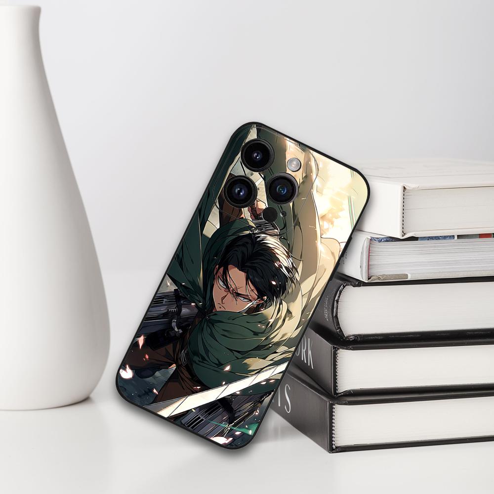Чехол для телефона Levi Attack On Titan для iPhone 16 15 11 13 14 Pro Max 7 8 Plus X Xr Xs Max 12mini Черный Чехол