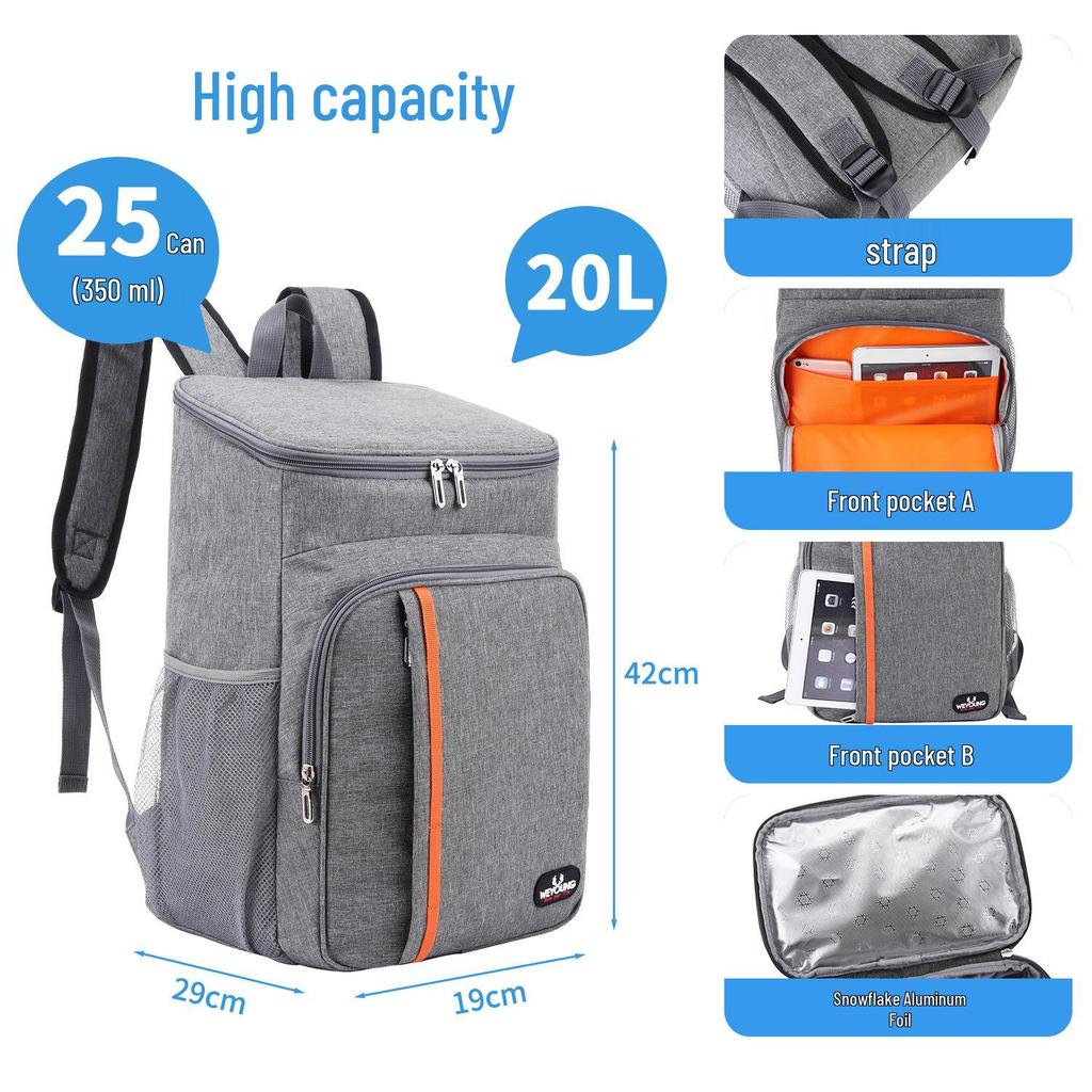 Водонепроницаемый термоизолированный рюкзак для пикника большой вместимости - Герметичная сумка-холодильник через плечо