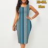 Женское платье Sling Summer Нерегулярные вертикальные полосы Принт Платья Обтягивающие Без рукавов Slim Fit Сексуальная модная верхняя одежда