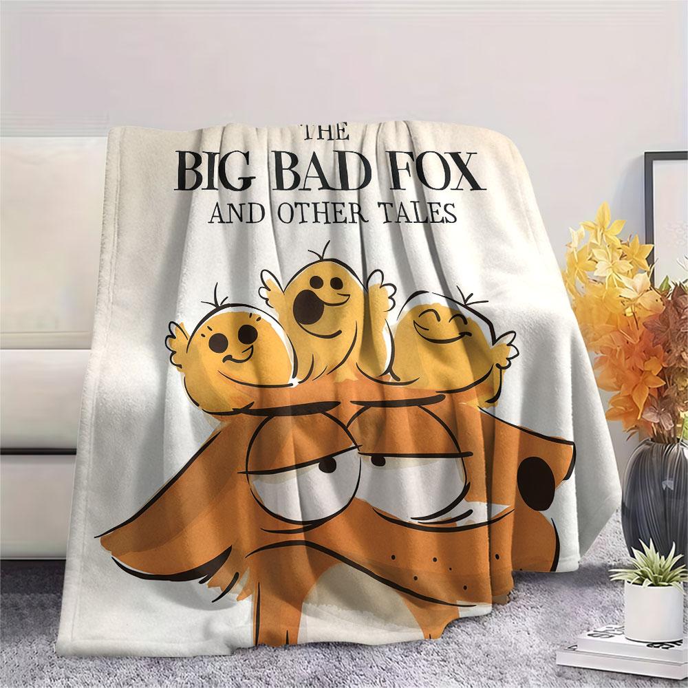 1PC Big Bad Fox Blanket, High quality Comfortable for All Seasons, Home Decor, Warmth and Comfort
