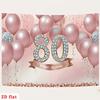 2D Elegant Blush Pink 80th Birthday Party Banner with Confetti