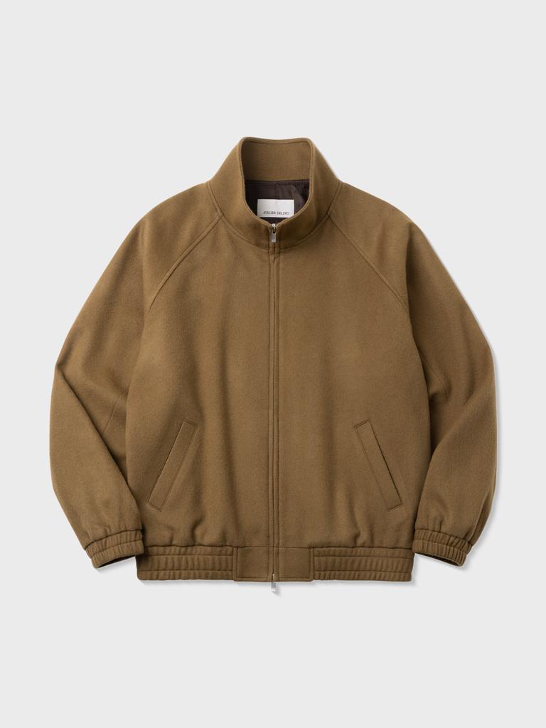 Atelier Deldio Super 140S Wool Zip-Up Blouson (Camel)