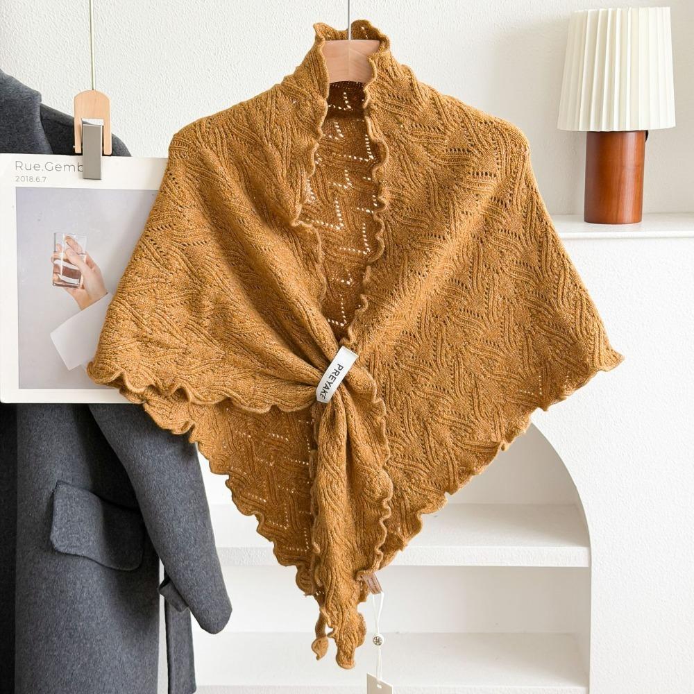 Solid Color Women Scarf Wool Blend Wool Bandana Fashion Triangle Scarf Autumn Winter