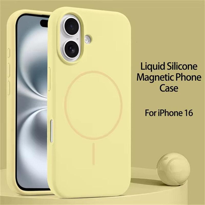 Роскошный оригинальный жидкий силикон для Magsafe чехол для iPhone 16 Plus 15 14 13 12 Pro Max магнитный беспроводной зарядный мягкий чехол