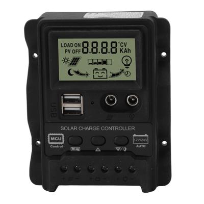 K1688 Контроллер заряда солнечной батареи PWM Dual DC с черным корпусом Регулятор солнечной панели для дома 30A