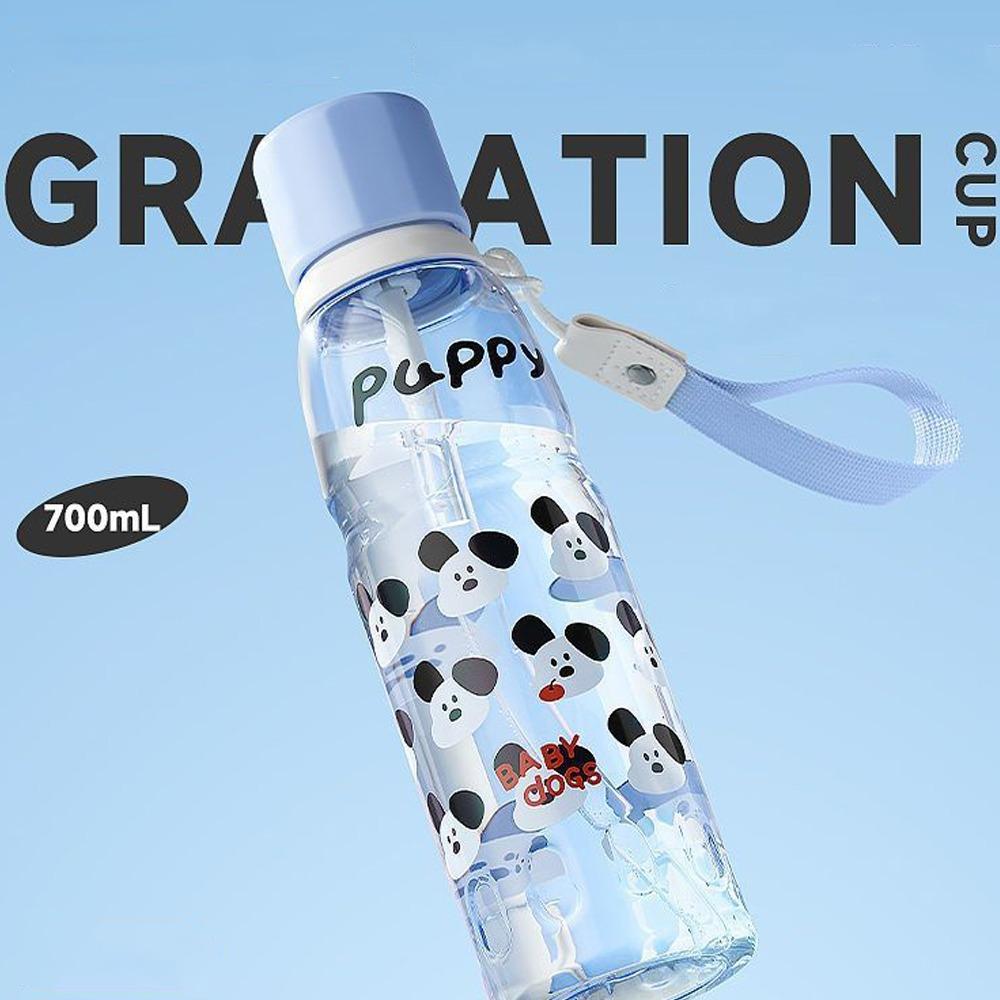 Plastic Portable Water Bottle Cartoon Sports Fitness Cup Drinking Cup  For Travel Summer Outdoor