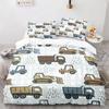 Мультяшный строительный транспорт Детский комплект постельного белья Трактор Грузовик Пододеяльник Двуспальный Односпальный Полный Queen King Взрослый Детский постельное белье