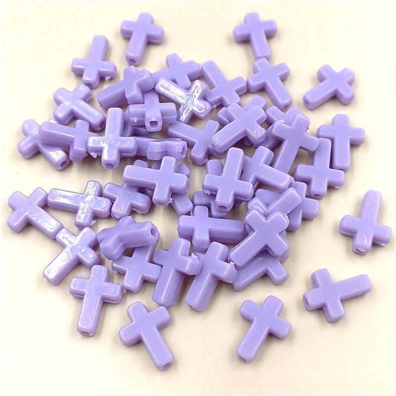 Spring Color DIY Jewelry Accessories Making Materials Necklace Bracelet Fashion Macaron Color 50Pcs Cross Loose Beads System Cream Jewelry Accessory