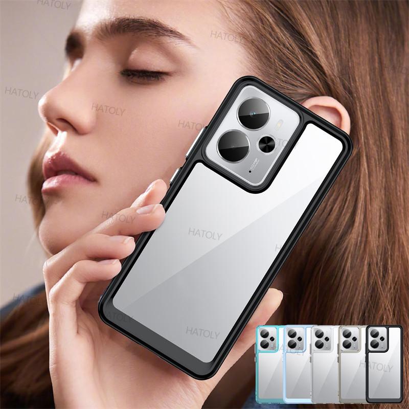 Чехол для Realme 14T 5G Чехол для Realme 14T 5G Ударопрочный Прозрачный ПК + ТПУ Силиконовый Защитный Чехол для Телефона Задняя Крышка для Realme 14T