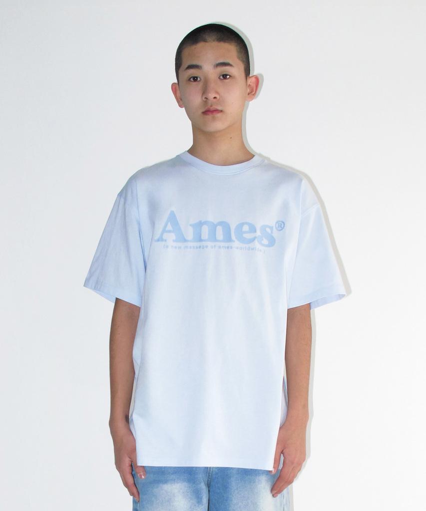 AMES-WORLDWIDE Базовая футболка с логотипом Небесно-голубая