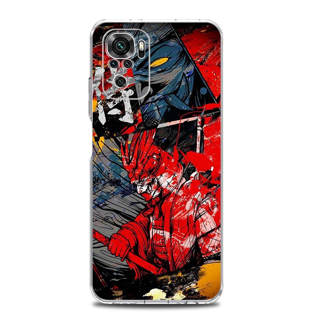 Японский Бусидо Самурай Прозрачный Чехол Для Телефона Для Xiaomi Redmi Note 12 5G 9S 9 8 10 11 Pro+ 9T 8T 10C 9C 9A 7 Pro Мягкая Задняя Крышка
