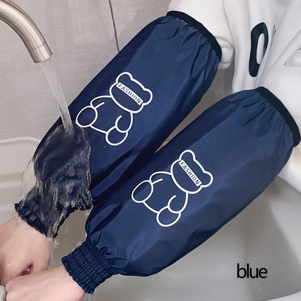 1 пара водонепроницаемых ПУ кухонных нарукавников, большой размер, милые и прочные, для готовки, рисования и уборки