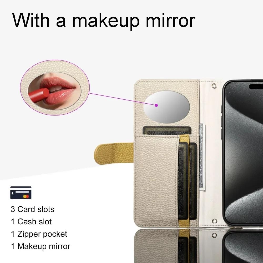 Чехол для телефона Samsung Galaxy S25 Edge S24 Ultra Plus S23 FE A56 A26 A36 A16 A54 A14 A24 Наплечный кошелек-застежка-молния с отделениями для карт
